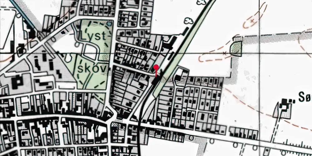Historisk kort over Rødby Station