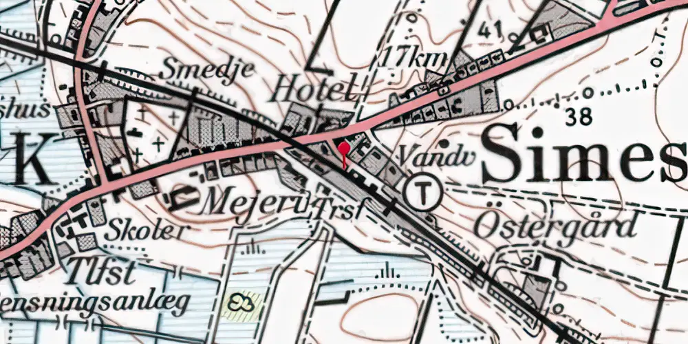 Historisk kort over Simested Station Historisk kort over Simested Station