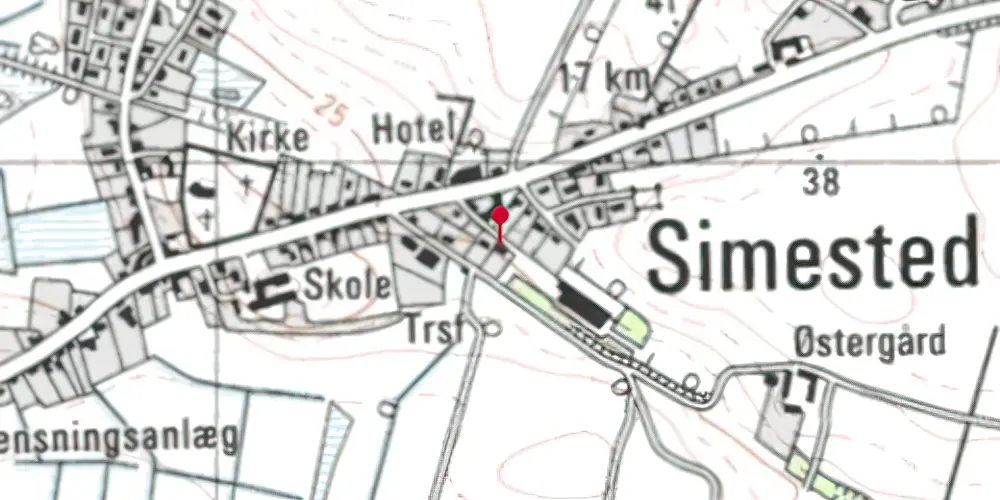 Historisk kort over Simested Station Historisk kort over Simested Station