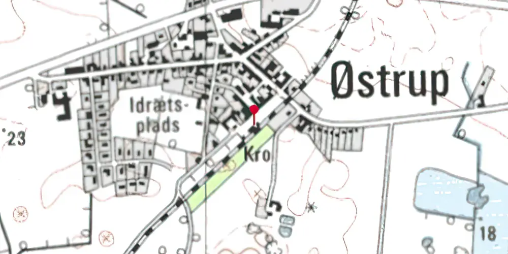 Historisk kort over Østrup Station
