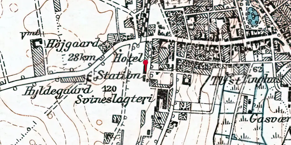 Historisk kort over Aars Station Historisk kort over Aars Station