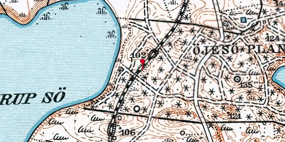 Historisk kort over Øjesø Trinbræt Historisk kort over Øjesø Trinbræt
