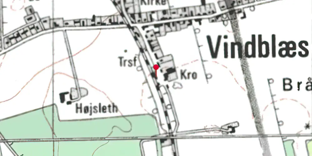 Historisk kort over Vindblæs Station Historisk kort over Vindblæs Station