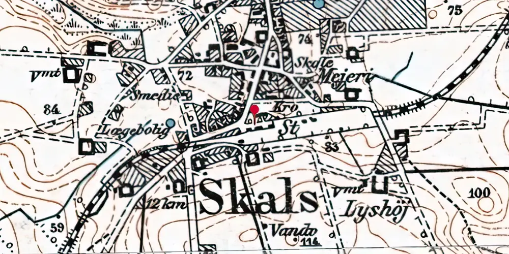 Historisk kort over Skals Station Historisk kort over Skals Station