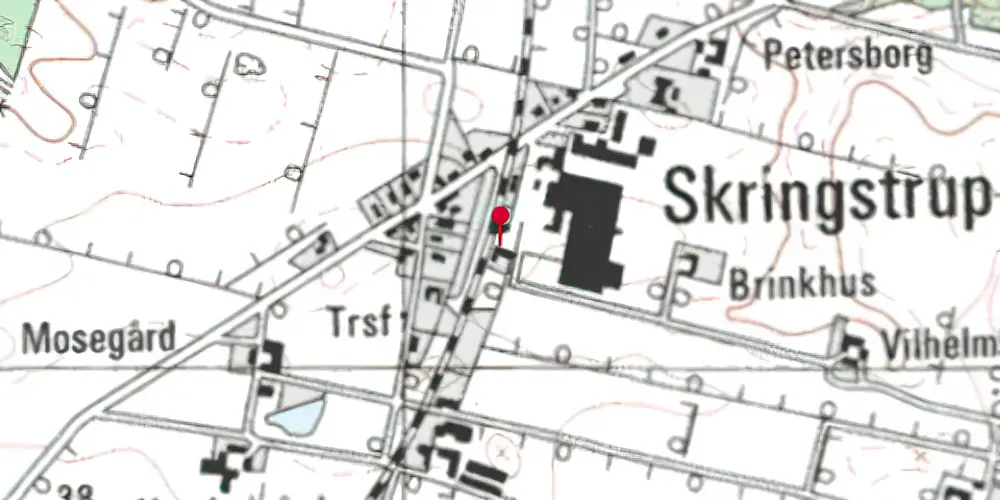 Historisk kort over Skringstrup Billetsalgssted