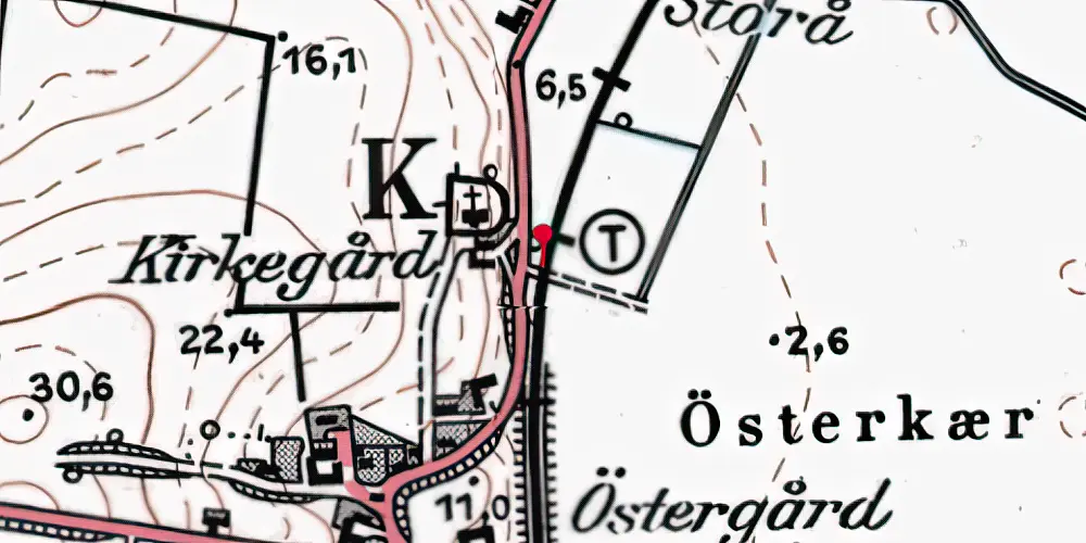 Historisk kort over Kaastrup Trinbræt Historisk kort over Kaastrup Trinbræt