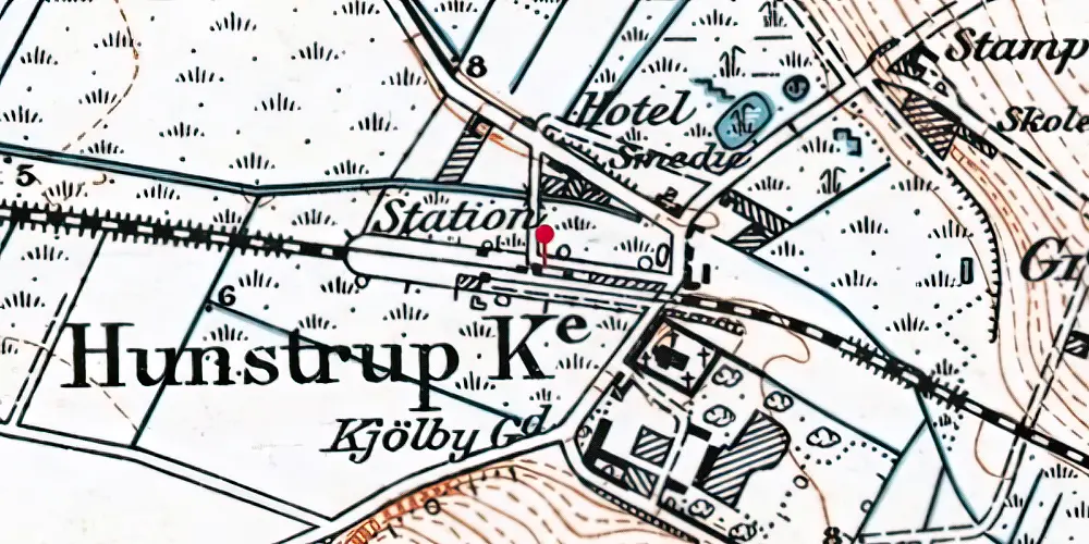 Historisk kort over Hunstrup Station