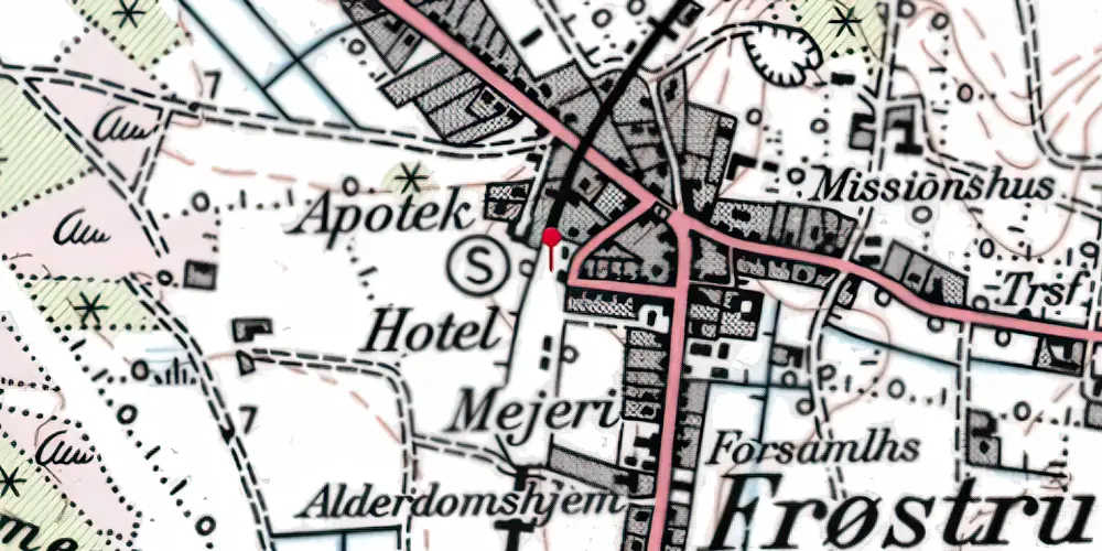 Historisk kort over Frøstrup Station
