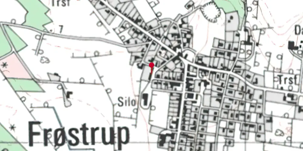Historisk kort over Frøstrup Station