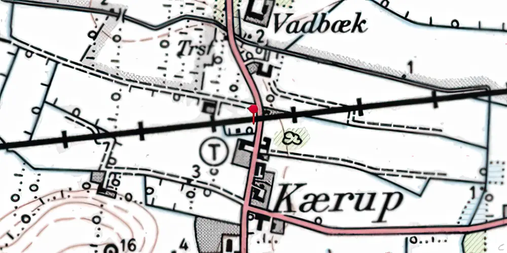 Historisk kort over Kærup Trinbræt Historisk kort over Kærup Trinbræt