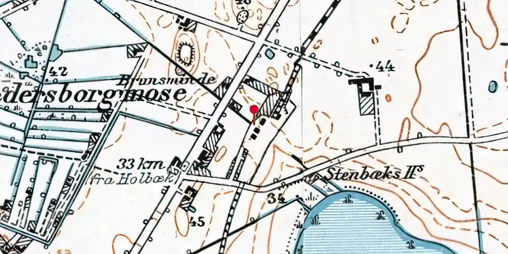Historisk kort over Pedersborg Station Historisk kort over Pedersborg Station