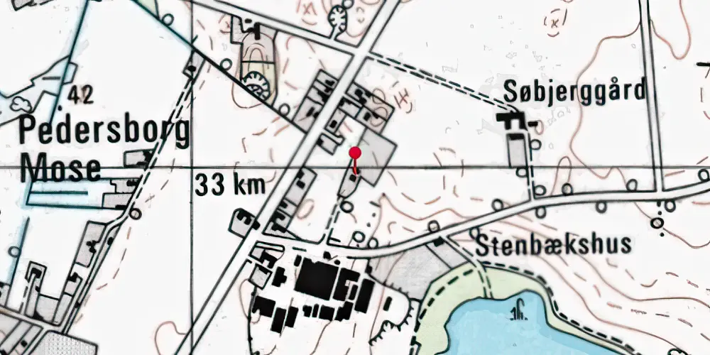 Historisk kort over Pedersborg Station Historisk kort over Pedersborg Station