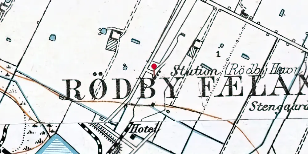 Historisk kort over Rødbyhavn Station Historisk kort over Rødbyhavn Station