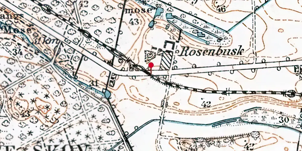 Historisk kort over Uggeløse Skov Trinbræt