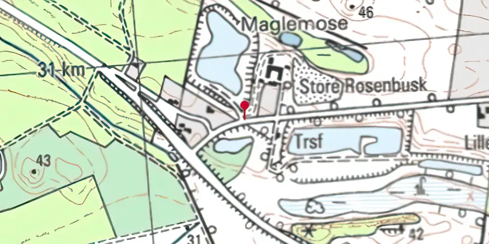 Historisk kort over Uggeløse Skov Trinbræt