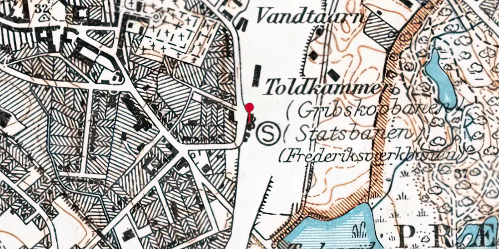 Historisk kort over Hillerød Station Historisk kort over Hillerød Station