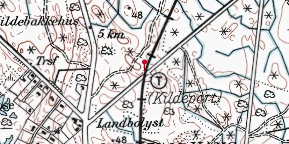 Historisk kort over Kildeport Trinbræt Historisk kort over Kildeport Trinbræt