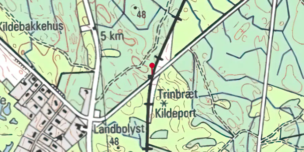 Historisk kort over Kildeport Trinbræt Historisk kort over Kildeport Trinbræt