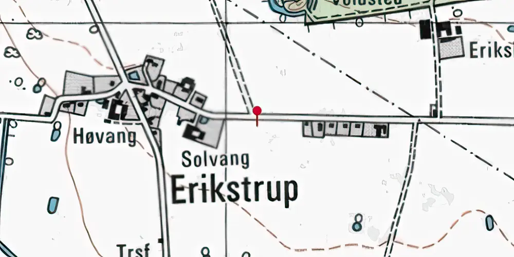 Historisk kort over Erikstrup Trinbræt Historisk kort over Erikstrup Trinbræt