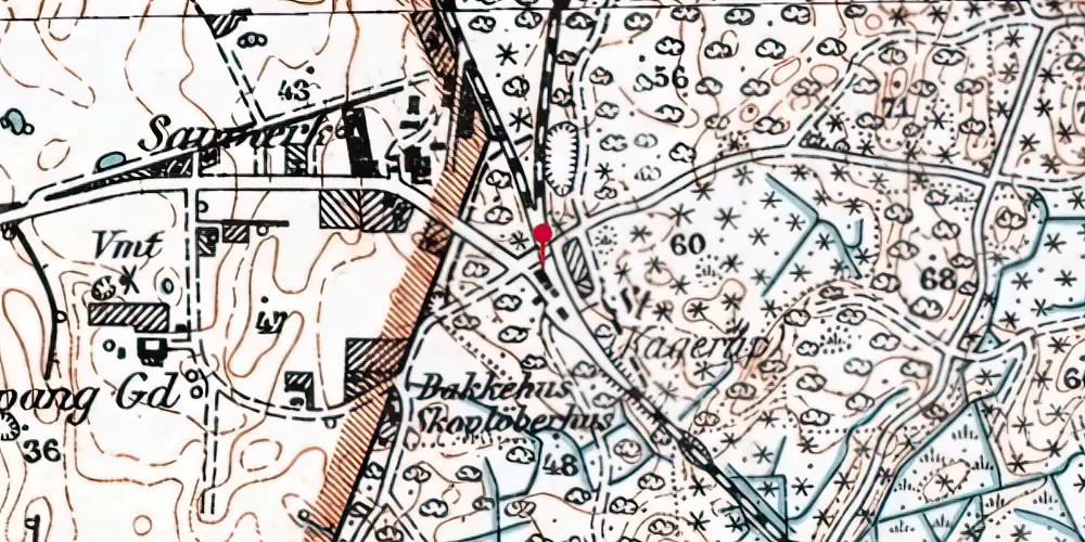 Historisk kort over Kagerup Station Historisk kort over Kagerup Station