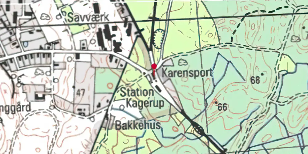 Historisk kort over Kagerup Station Historisk kort over Kagerup Station