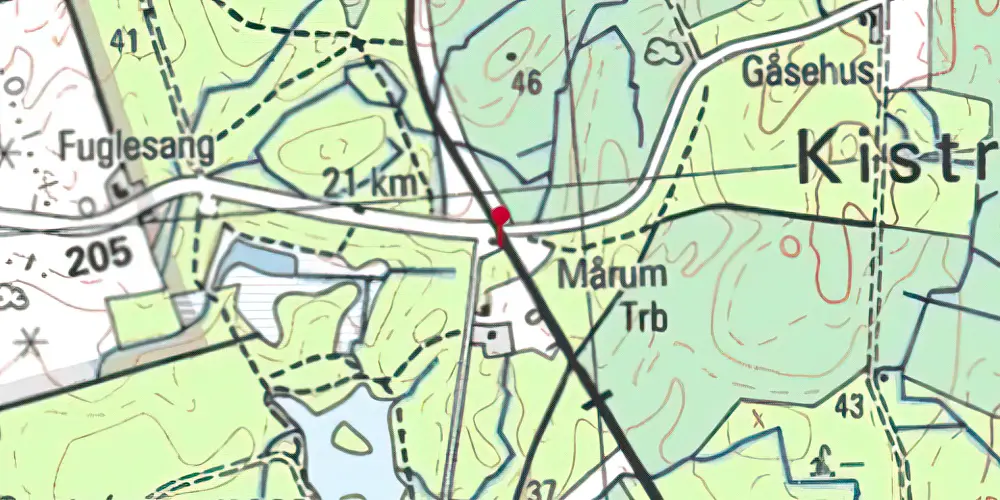 Historisk kort over Mårum Station Historisk kort over Mårum Station