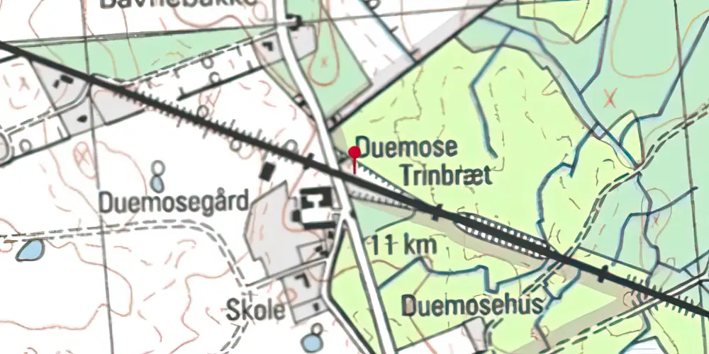 Historisk kort over Duemose Trinbræt Historisk kort over Duemose Trinbræt