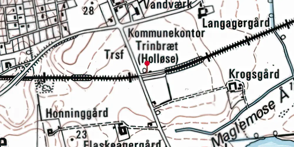 Historisk kort over Holløse Trinbræt Historisk kort over Holløse Trinbræt