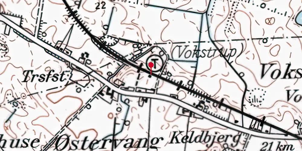 Historisk kort over Vokstrup Trinbræt Historisk kort over Vokstrup Trinbræt