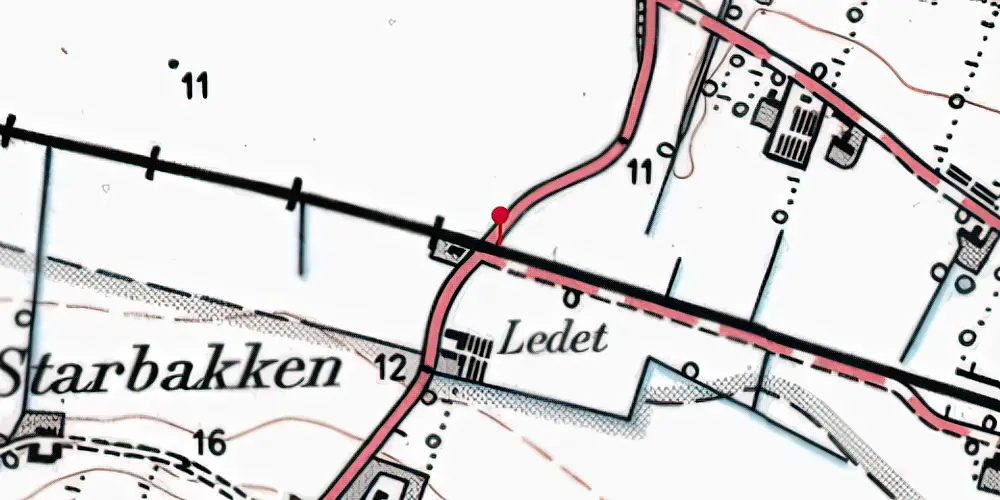 Historisk kort over Elling Trinbræt