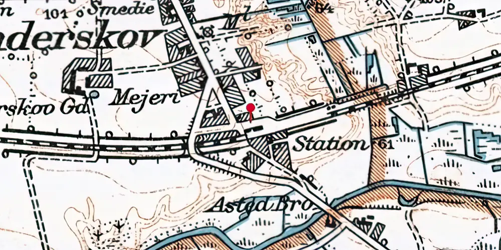 Historisk kort over Sønderskov Station Historisk kort over Sønderskov Station