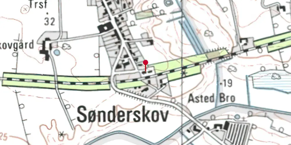 Historisk kort over Sønderskov Station Historisk kort over Sønderskov Station