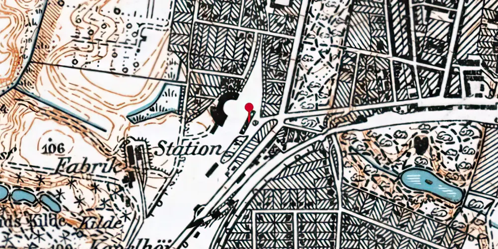 Historisk kort over Hjørring Vestbanegård Historisk kort over Hjørring Vestbanegård