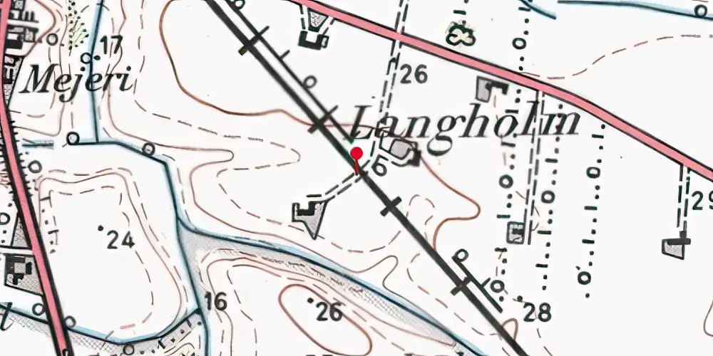 Historisk kort over Langholm Trinbræt Historisk kort over Langholm Trinbræt