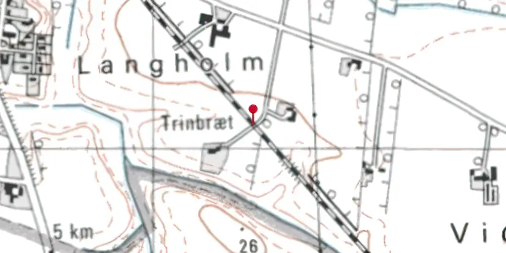 Historisk kort over Langholm Trinbræt Historisk kort over Langholm Trinbræt