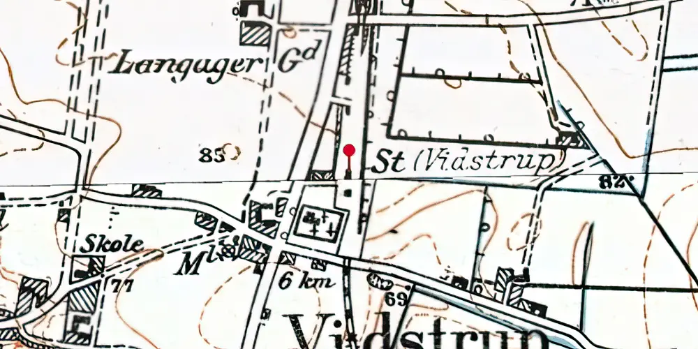 Historisk kort over Vidstrup Station Historisk kort over Vidstrup Station
