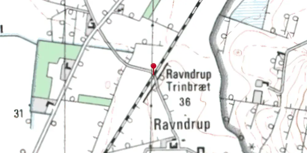 Historisk kort over Raundrup Trinbræt Historisk kort over Raundrup Trinbræt