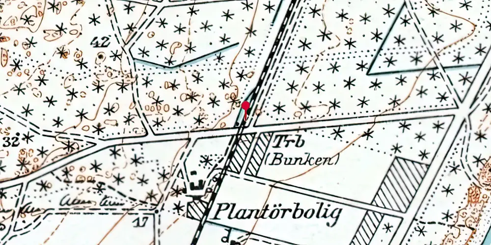 Historisk kort over Bunken Trinbræt Historisk kort over Bunken Trinbræt