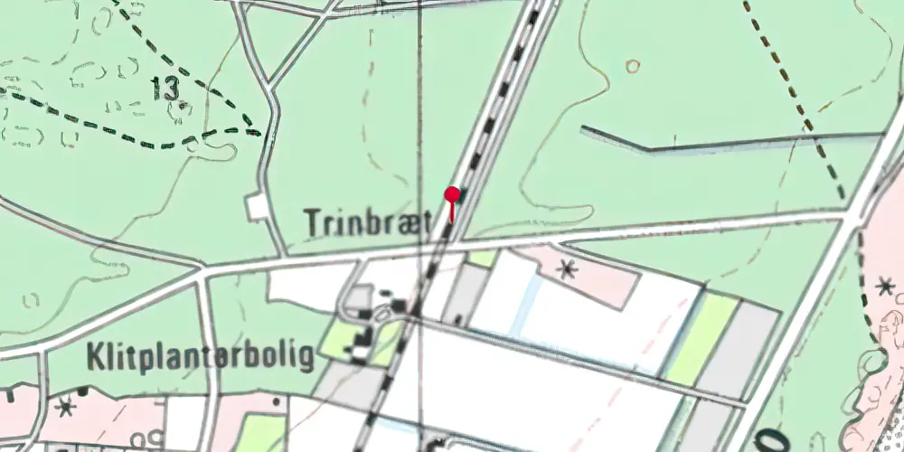 Historisk kort over Bunken Trinbræt Historisk kort over Bunken Trinbræt