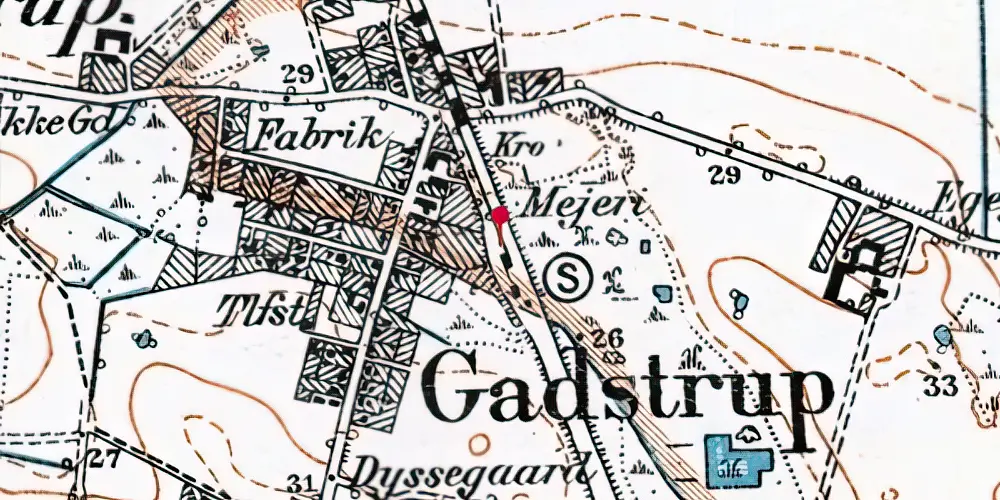 Historisk kort over Gadstrup Station Historisk kort over Gadstrup Station