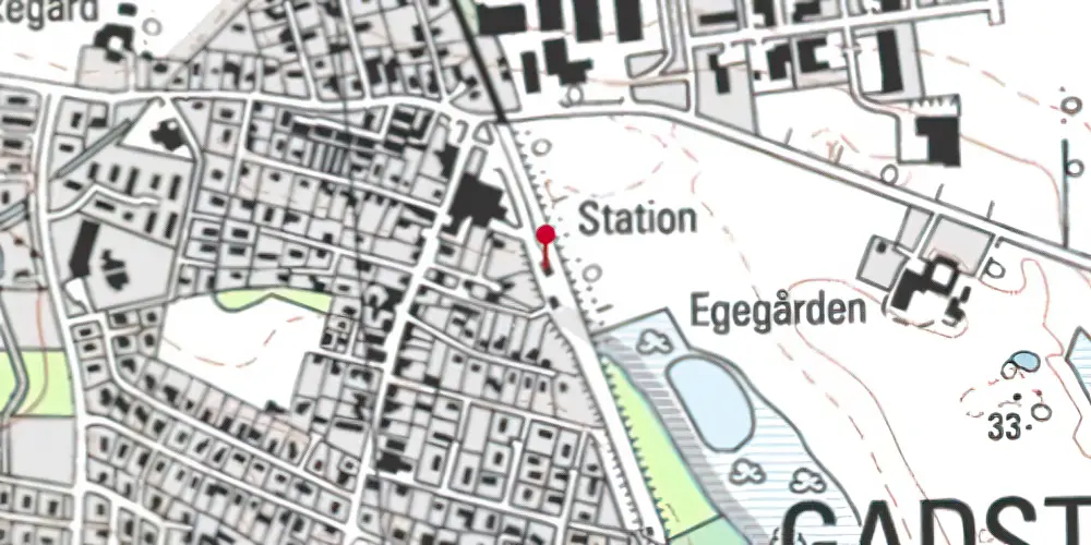 Historisk kort over Gadstrup Station Historisk kort over Gadstrup Station