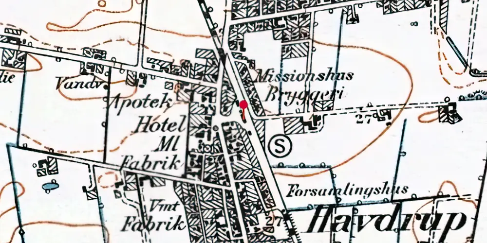 Historisk kort over Havdrup Station Historisk kort over Havdrup Station