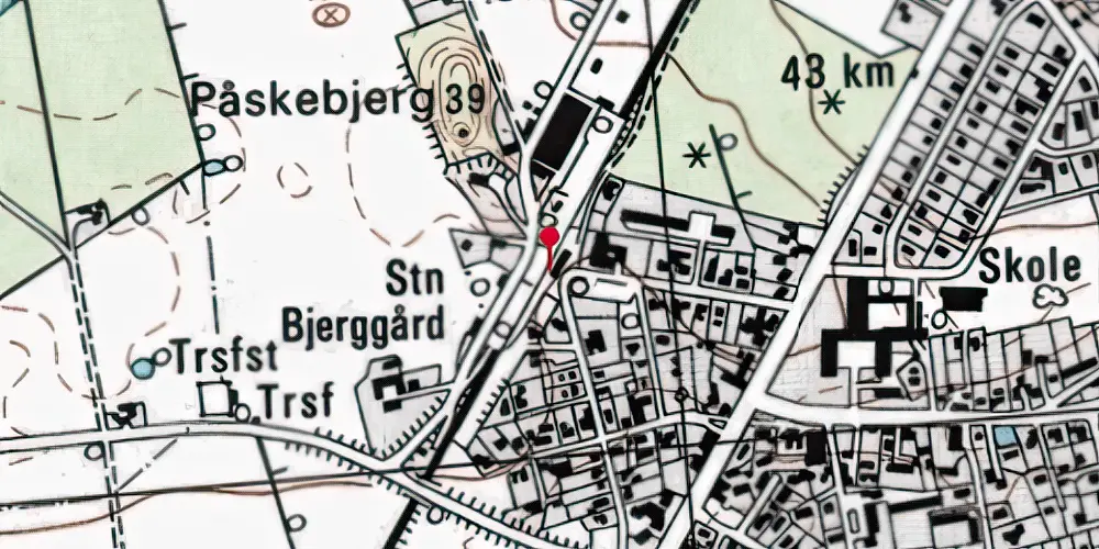 Historisk kort over Herfølge Station Historisk kort over Herfølge Station