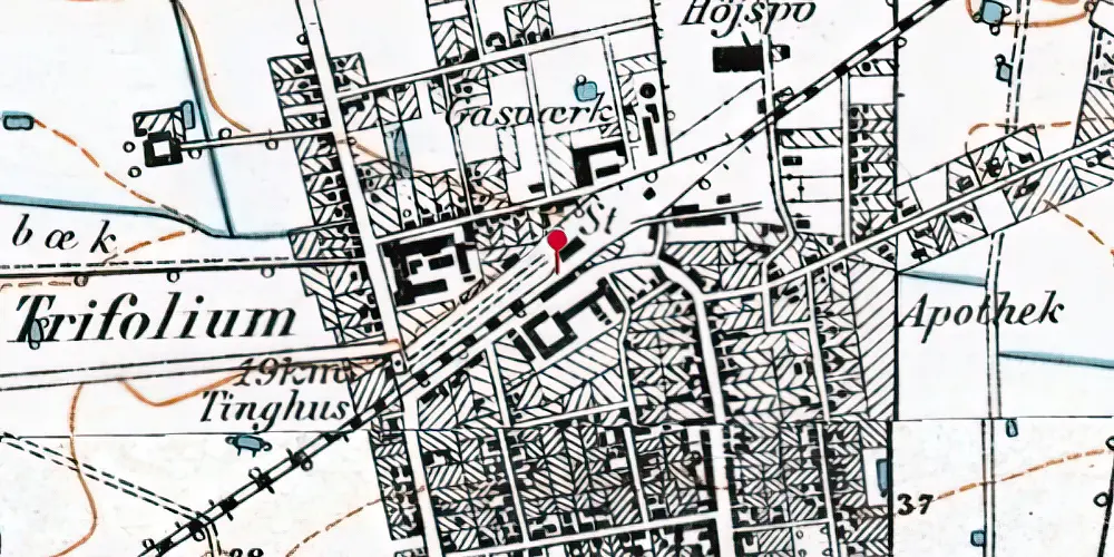 Historisk kort over Haslev Station Historisk kort over Haslev Station