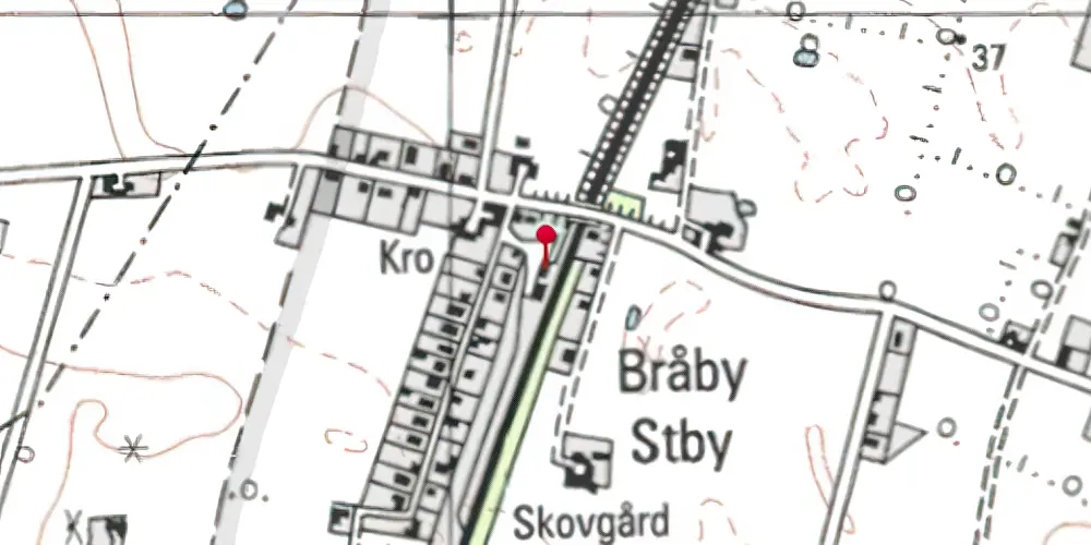 Historisk kort over Bråby Trinbræt