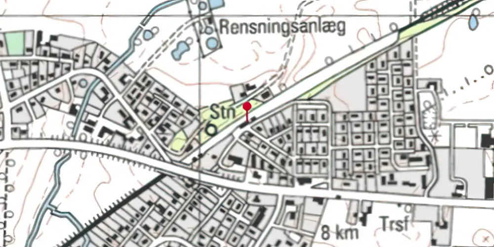 Historisk kort over Holme-Olstrup Station