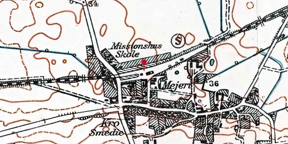 Historisk kort over Store Merløse Trinbræt Historisk kort over Store Merløse Trinbræt