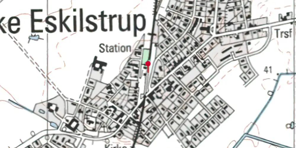 Historisk kort over Kirke Eskilstrup Trinbræt Historisk kort over Kirke Eskilstrup Trinbræt