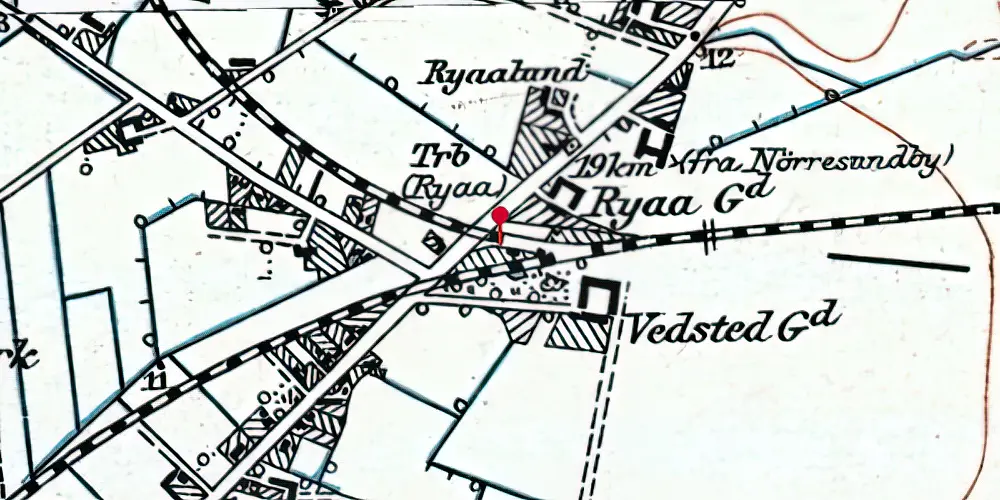 Historisk kort over Ryaa Station Historisk kort over Ryaa Station