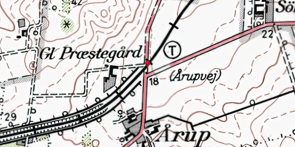 Historisk kort over Aarupvej Trinbræt Historisk kort over Aarupvej Trinbræt